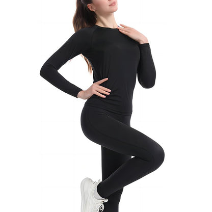 HovSiyla 3 Pack Women's Athletic Compression Long Sleeve Workout Tops Quick Dry Gym Running Yoga Shirts Black L