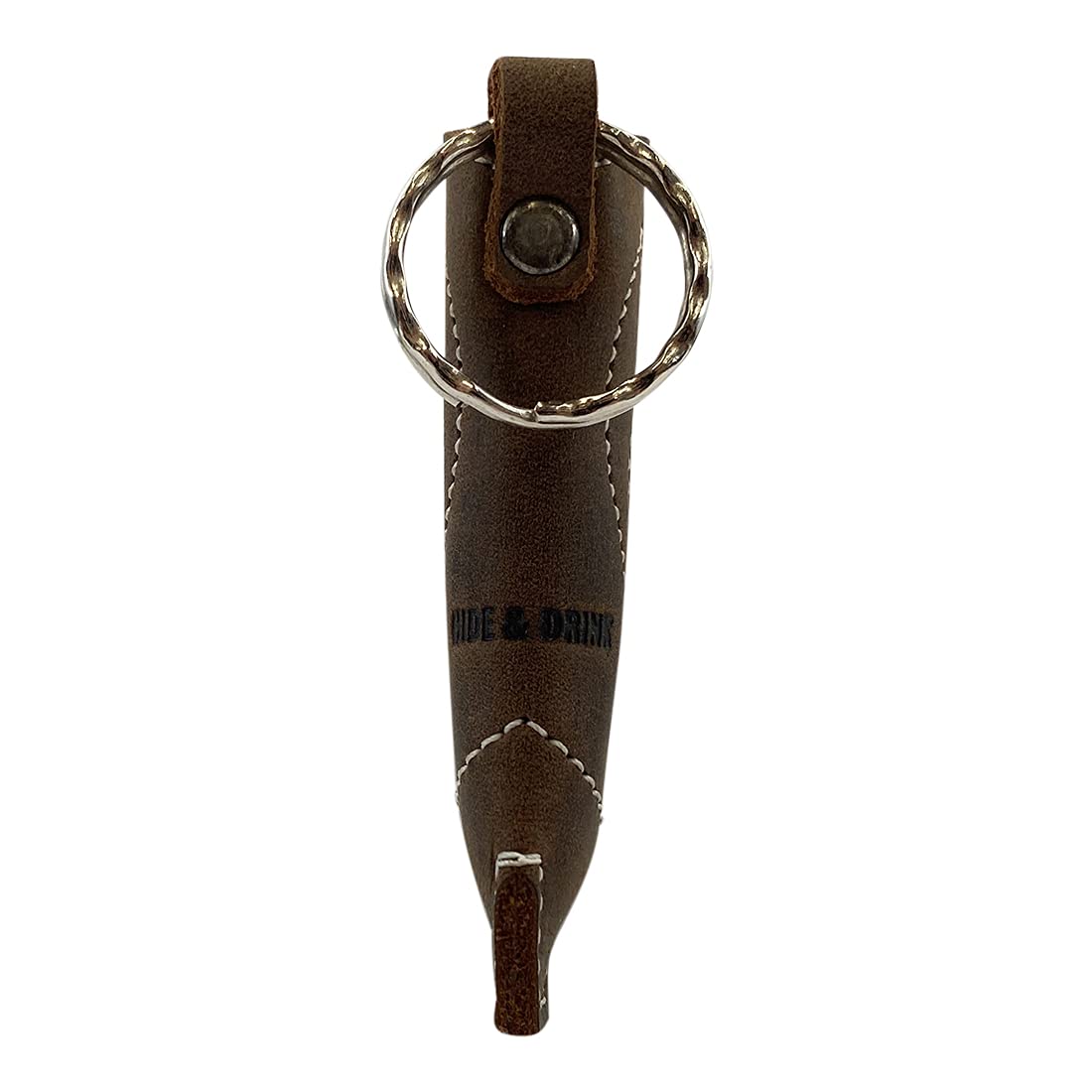 Hide & Drink, Boot Lighter Keychain Handmade from Full Grain Leather - Cute, Trendy, Stylish, Accessory - Keyring for Easy Attachment to House, Car, Office Keys - Bourbon Brown