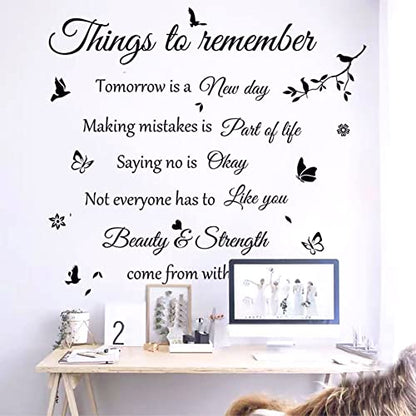 Wall Sticker Wall Stickers Wall Decals Things to Remember Wall decalwall Decor Wall Decorations Home Decor Home Decorations