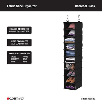 ClosetMaid 20502 10-Shelf Fabric Hanging Closet Organizer