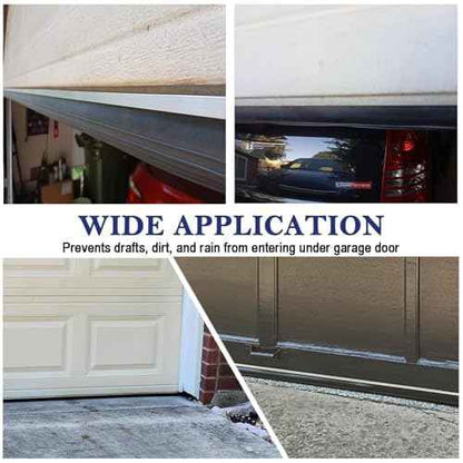 U+O Ring Garage Door Seals Bottom Rubber Kit with Pre-Drilled Aluminum Track Retainer Base, Heavy-Duty Combination Weather Stripping Kit, 16.5 Feet