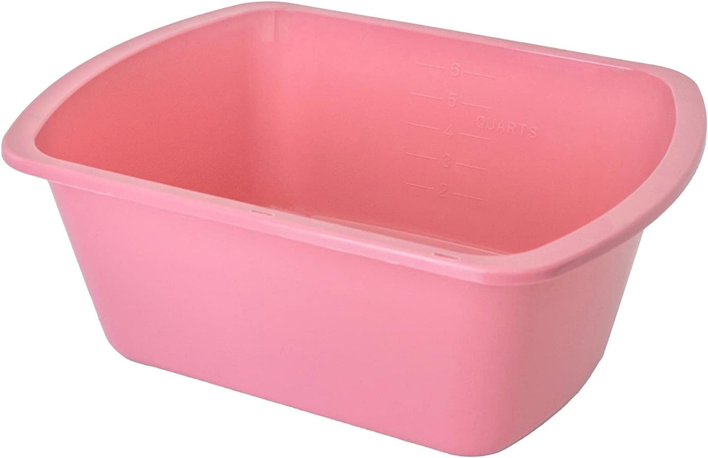 Wash Basins – Rectangular Plastic Hospital Bedside Soaking Tub - Small 7 Qt Graduated Bucket - Portable Washbasin for Washing, Cleaning, Foot Bath, Dishes, Face Cleansing Bowl -13.25 x 10 x 4.5 Inches
