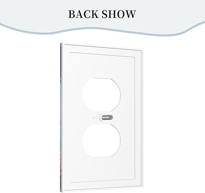 Decorative Art Light Switch Covers Seaside Window View 1 Gang Single Duplex Outlet Wall Plate Switchplate Electrical Faceplate for Home Decor