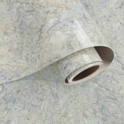 VaryPaper Grey Beige Marble Contact Paper for Countertops Waterproof Kitchen Countertop Peel and Stick Marble Wallpaper Removable Self Adhesive Granite Vinyl Wrap for Desk Cabinets Table 15.7''x78.7''