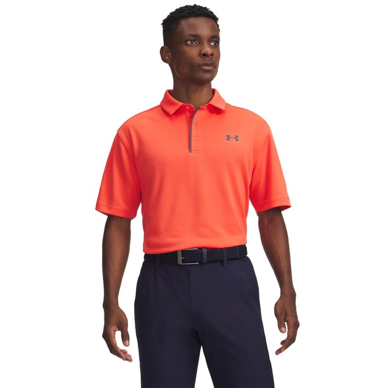 Under Armour Men's Tech Golf Polo, (693) Venom Red / / Pitch Gray, Small