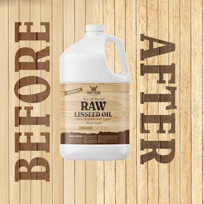 Raw Linseed Oil - 1 Gallon - Wood Restoring Finish for Indoors and Outdoors
