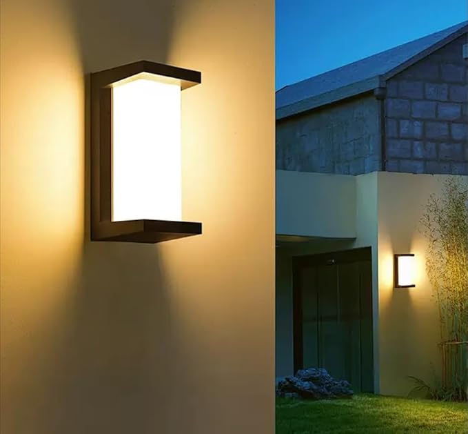 Sytmhoe Dusk to Dawn Exterior Wall Lights,Modern LED Outdoor Light Fixture,3000k Black Wall Sconce,Ouside Light for House Porch Patio Garage Walkway Backyard Garden