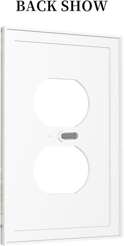 Nautical Coastal 1 Gang Single Duplex Light Switch Plate Outlet Cover Seashell Fishing Net Ocean Lighthouse Starfish Decorative Wall Plate Switchplate Electrical Faceplate Beach Theme Decor