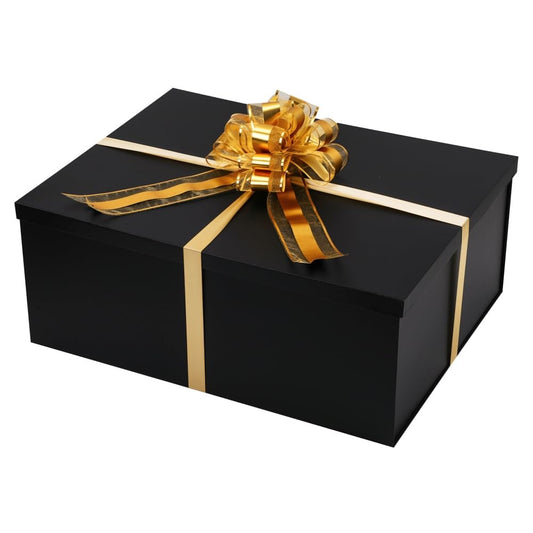 UoeRing Black Extra Large Gift Box 2Pcs 22x17x9 inch,luxury Gift Box with Lid for Presents Birthday Christmas Valentine's Day (Includes Pull Bows,Card,Envelope,Filler)