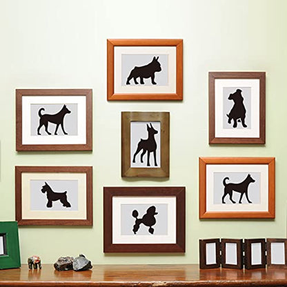 MAYJOYDIY 4pcs Dog Cat Stencil 11.8¡¿11.8inch Pet Theme Plastic Decoration Template with Paint Brush Golden Retriever Dachshund Dog Bones Paw Print Template for Wood Fabric Wall Window DIY Craft