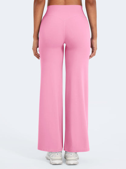 YEOREO Workout Leggings Womens No Front Seam Straight Leggings 29" High Waist Buttery Eddiy Gym Yoga Pants Bubblegum Pink M