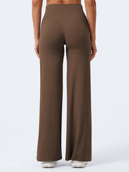 YEOREO Workout Leggings Womens No Front Seam Straight Leggings 31.5" Thin Fleece High Waist Buttery Eddiy Gym Yoga Pants Brown XL
