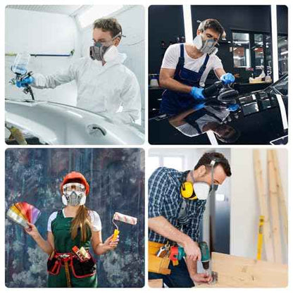 Reusable Respirator Mask with Filters 6001, Half Face Gas Mask For Chemical Spraying Painting Welding Construction