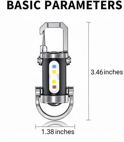 Portable Rechargeable Keychain Flashlight, 1200 Lumens Mini Key Chain Light with 7 Modes, EDC Small Flashlights Rechargeable Waterproof, Tiny LED Flashlight for Keychain Purse Pocket for Men Women