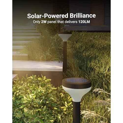 Sunco 6 Pack Round Solar Pathway Lights Outdoor, Super Bright 120 LM, 2CCT 2700K/4000K, Dimmable Path Lights for Garden, Backyard, Walkway, Driveway