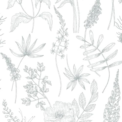 White and Green Wallpaper Peel and Stick Floral Vintage Wall Paper Boho Self Adhesive Green Leaf Contact Paper Removable for Bedroom Bathroom Cabinets Shelf Drawer 17.7''x118'