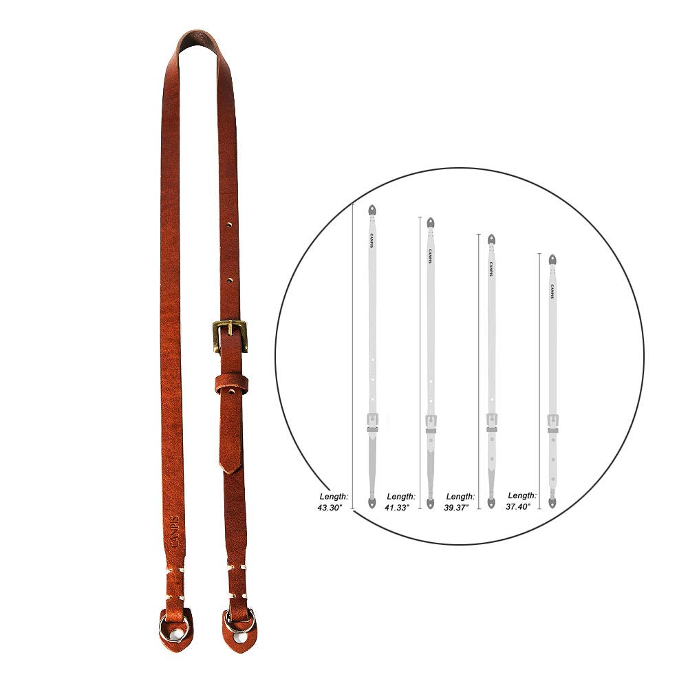 CANPIS CP006 Camera Shoulder Neck Strap Brown, Four Stage Buckled Adjustable Length compatible with Mirrorless Compact Cameras