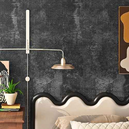 Livelynine Black Textured Concrete Wallpaper Peel and Stick for Bedroom Kitchen Living Room Accent Wall Dark Concrete Contact Paper Countertops Industrial Cement Wall Paper Bathroom Garage 15.8x78.8