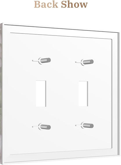 Decorative Art Light Switch Covers Blossom & Hummingbird 2 Gang Double Toggle Wall Plate Decorative Switchcover Electrical Switchplate for Home Decor