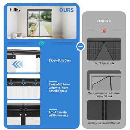 Retractable Magnetic Screen Door with Sliding Track for 72x80 Inch Doors, Pet-Friendly Fiberglass Mesh Screen to Keep Bugs Out, Fully Retractable for Balcony, Patio, French, and Sliding Doors