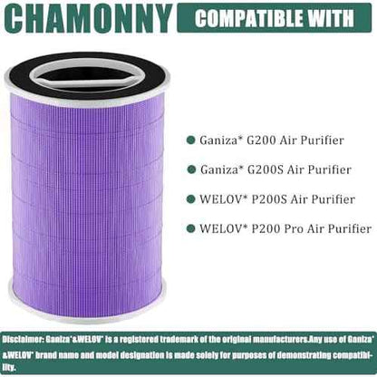 P200S/P200 Pro Pet Care Filter Replcement, Compatible with WELOV P200S/P200 Pro Air Purifier, 3-in-1 H13 True HEPA Filter and Pre-Filter, 2 Pack