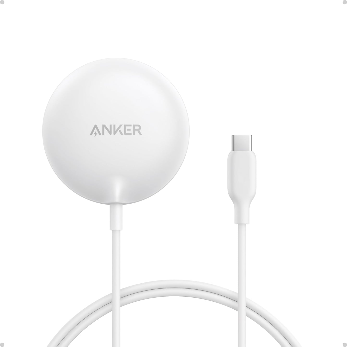 Anker Zolo Magnetic Wireless Charger, 2-Pack Qi2 Certified 15W MagSafe-Compatible Wireless Charging Pad, for iPhone 17/16/15/14/13 Series, AirPods, and More (Not for Pixel, Adapter Not Included)