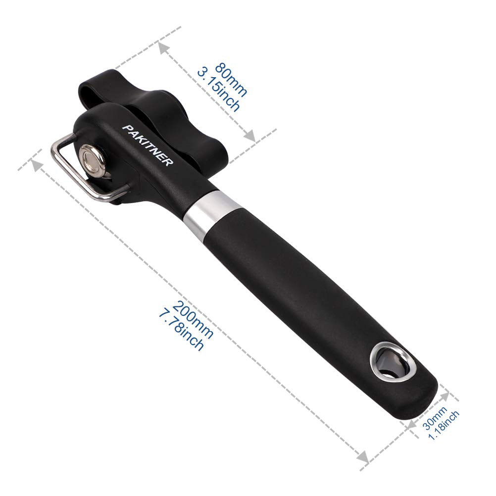 PAKITNER- Safe Cut Can Opener, Smooth Edge Can Opener - Handheld Easy Turn Knob, Manual Can Opener, Ergonomic Smooth Edge, Food Grade Stainless Steel Cutting Tool for Kitchen & Restaurant