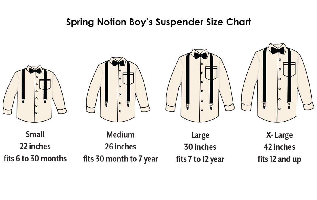 Spring Notion Boys' Suspenders and Solid Color Bowtie Set Teal Medium