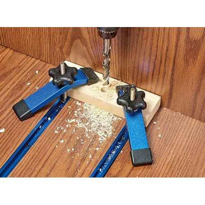 Aluminum T-Track Intersection Kit with Wood Screws?Double Cut Profile Universal with Predrilled Mounting Holes -Woodworking and Clamps ? Fine Sandblast Anodized - 4 PK (Blue)