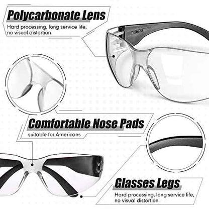 Chumia 48 Pairs Safety Glasses Protective Eyewear Goggles Scratch Impact Resistant Eye Protection for Men Women Work