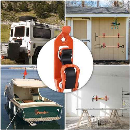 4 Pack Shovel Mount for Roof Rack, Metal Rubber Clamp Wall Mounting Brackets, Durable Axe Holder Clamp Mount Kit for Truck, Roof Rack, Boats, Axe and Family Workshop Tools