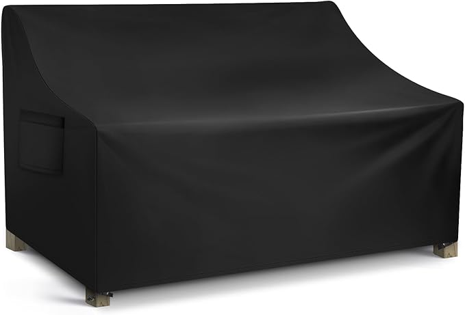 WLEAFJ Patio Sofa Cover Waterproof, Outdoor Loveseat Cover, Heavy Duty Outdoor Couch Cover, Large Lawn Patio Furniture Covers with Air Vent, 48’’ W x 26’’ D x 33’’ H