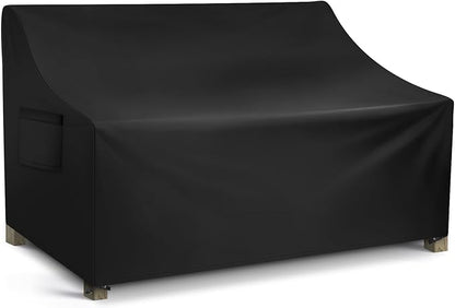 WLEAFJ Patio Sofa Cover Waterproof, 2-Seater Patio Loveseat Cover, Heavy Duty Outdoor Couch Cover, Outdoor Furniture Covers with Air Vent, 60’’ W x 34’’ D x 30’’ H