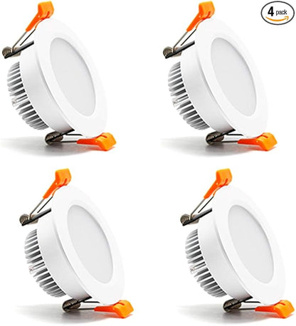 2.5 inch Dimmable LED Recessed Lighting, 5W Retrofit Downlight, 4000K Natural White, CRI 80 with LED Driver, as AC 110V Ceiling Light Fixture for Living Room, Kitchen, Bedroom, Hallway, 4 Pack