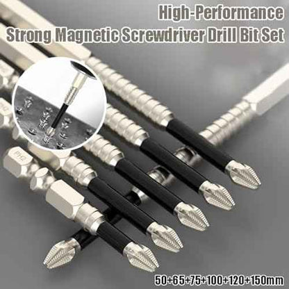 High-Magnetic Screwdriver Drill Bit,k5 Impact Resistant Non Slip bit,Strong Magnetic Durability Screwdriver Drill Bit Set,Anti-Slip Magnetic Electric Screwdriver Set,50 65 75 100 120 150mm (3*Sets)