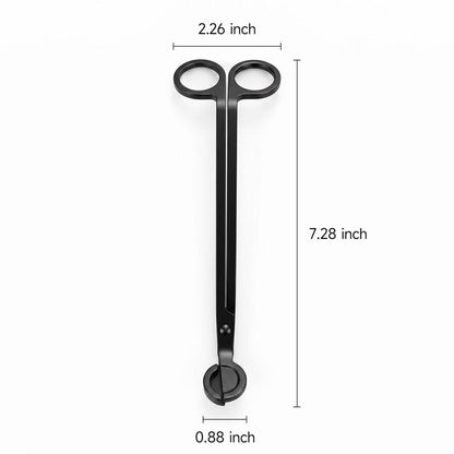 CHEFBEE Candle Wick Trimmer, Black Polished Stainless Steel Wick Clipper Cutter, Scissors, Reaches Deep Into Candles to Cut Spent Cord, Allow Cleaner Burn and Prevent Soot Buildup