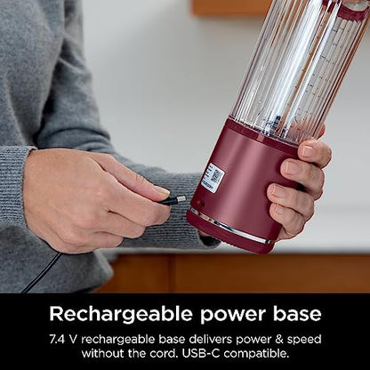 Ninja BC151BK Blast Portable Blender, Cordless, 18oz. Vessel, Personal Blender-for Shakes & Smoothies, BPA Free, Leakproof-Lid & Sip Spout, USB-C Rechargeable, Dishwasher Safe Parts, Black
