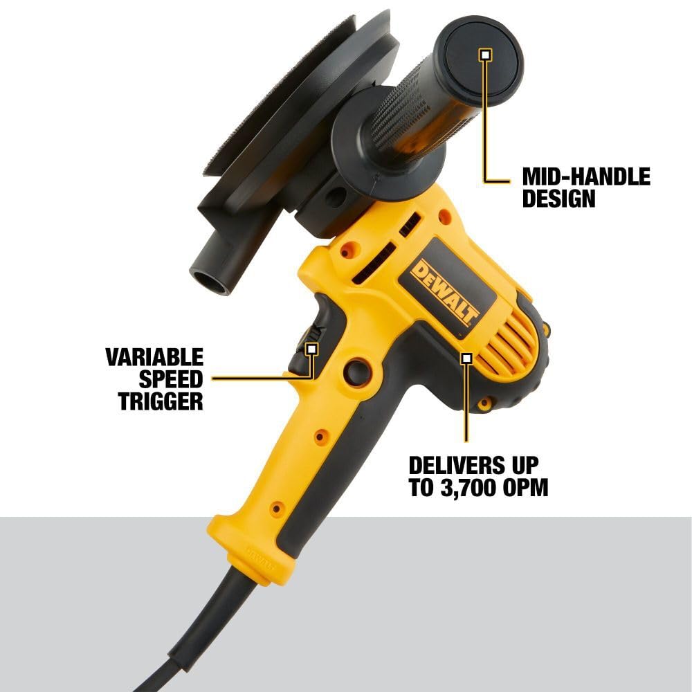 DEWALT Rotary Sander, Variable Speed, Dust Shroud, 5-Inch (DWE6401DS)