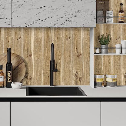Jeweluck Wood Contact Paper Wood Peel and Stick Wallpaper 17.7inch¡¿196.8inch Rustic Wood Wallpaper Peel and Stick Wood Shiplap Self Adhesive Wallpaper Removable Wall Paper for Cabinet Decor Vinyl