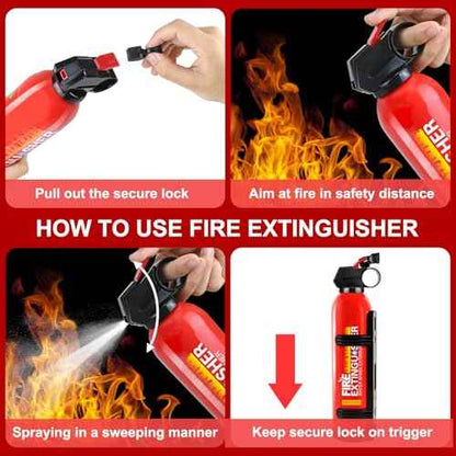 6 Pack Fire Extinguisher for Home with Mount - Upgraded 8-in-1 Portable Fire Extinguisher for Car Vehicle Boat House Kitchen, Water-Based Fire Extinguisher for A, B, C, K Fires
