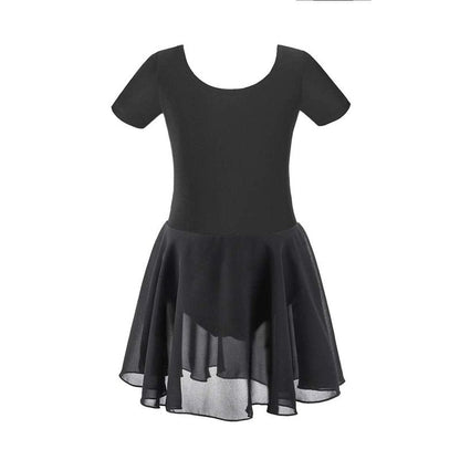 Stelle Ballet Leotards for Girls Dance Leotard with Skirt Toddler Dance Outfits Criss-Cross Back (Black,4-5 Years)