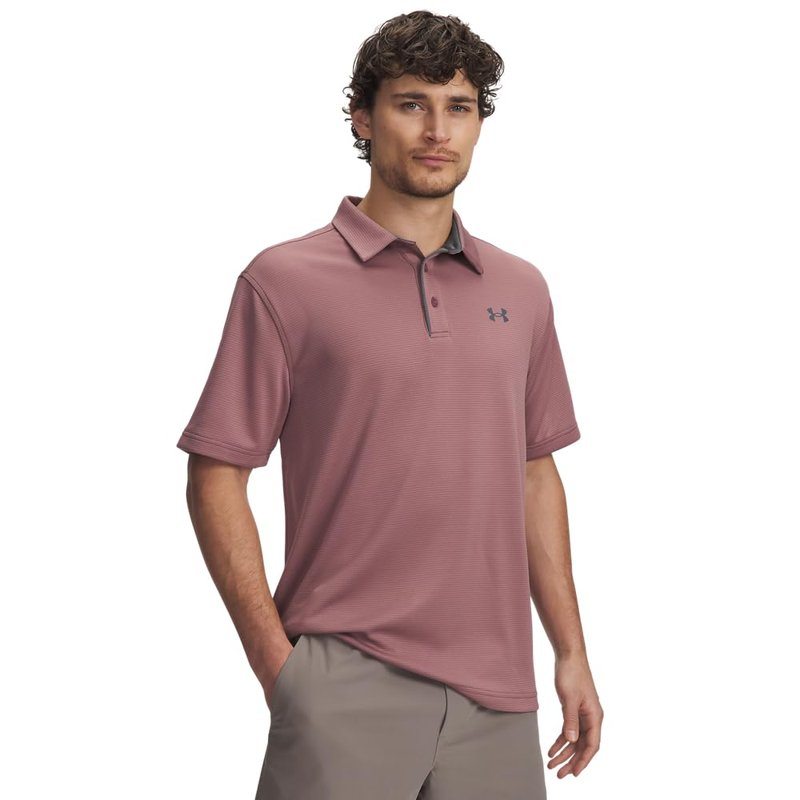 Under Armour Men's Tech Golf Polo, (651) Maroon Mist / / Pitch Gray, Small