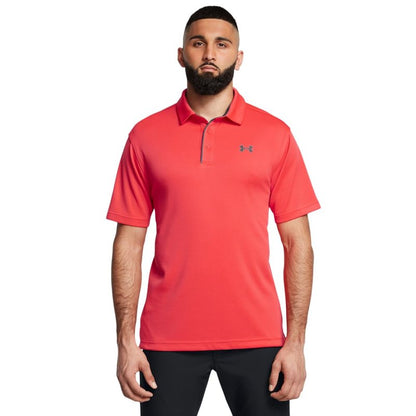 Under Armour Men's Tech Golf Polo, (713) Racer Red / / Pitch Gray, X-Large Tall