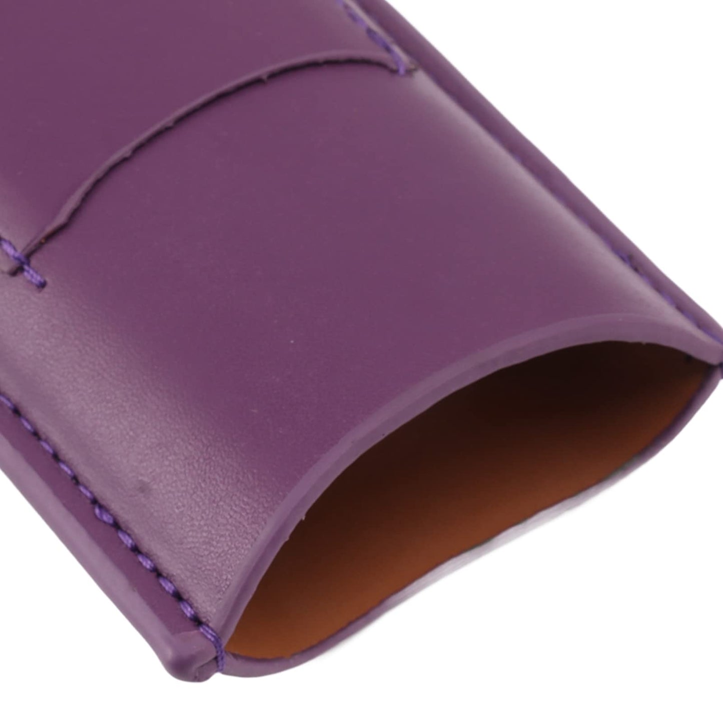 OEBUAFI 2 Finger Faux Leather Cigar Case, Premium Soft Touch Travel Holder with Front Pocket for Cutter, Elegant Sewing Technology Lightweight Durable Men (Purple)