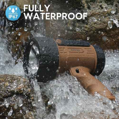 XINXI Rechargeable Spotlight Flashlight with 1000000 Lumens, IP67 Waterproof Handheld Flashlight with red Filter,Long Running Time and 4 Light Modes for Hiking, Fishing,Hunting(Brown)