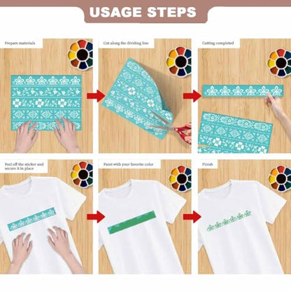 2 Sheets Silk Screen Stencil, Interesting Cats Painting Stencils Templates Reusable Self-Adhesive Silk Screen Printing for Wall Border Wood Fabric Home Craft Decor