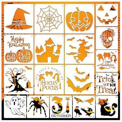 Halloween Stencils for Shirts Reusable Halloween Ghost Paint Stencil for Crafts Door Mats Glass Crafts Cookie Baking Door Hanger Sign (spider18)