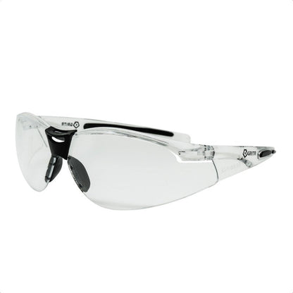 GRITR Shooting Glasses - ANSI Z87.1 Safety Glasses w/Anti-Fog Lenses - Scratch Resistant Protective Eyewear for Shooting Range, Sports, Work, Indoor & Outdoor Activities, Transparent Frame