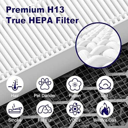 116130 Replacement Filter H for Winix 5500-2 AM80 Plasmawave Air Purifier, True HEPA Filter and Activated Carbon Filter Combo Pack, 3 Set