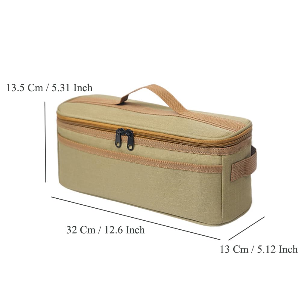 DraCra Camping Kitchen Utensil Bag Organizer Large Capacity Camp Utensils Carrying Case Portable Pouch Container for Camping Cookware Set Cutlery Flatware Tableware Backpacking Hiking Travel Picnic